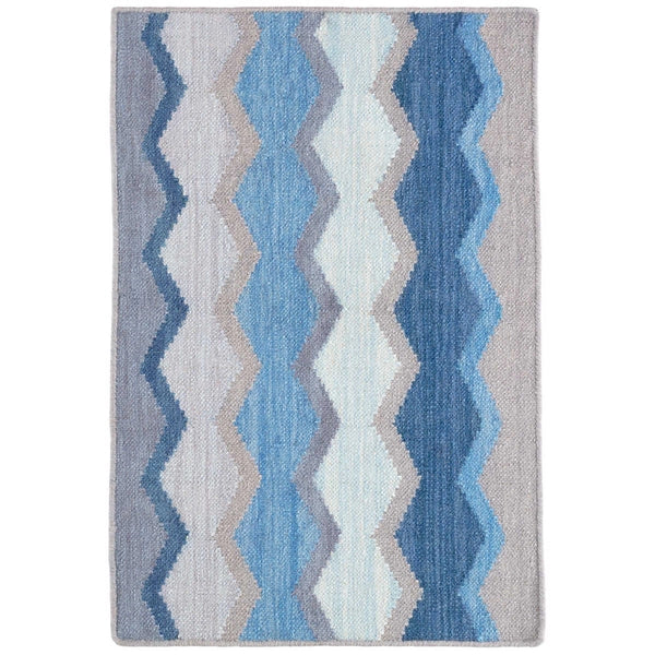 Safety Net Woven Wool Rug (Blue) by Annie Selke