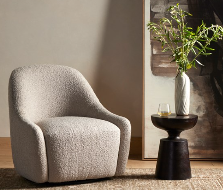 Sand Curved Swivel Chair