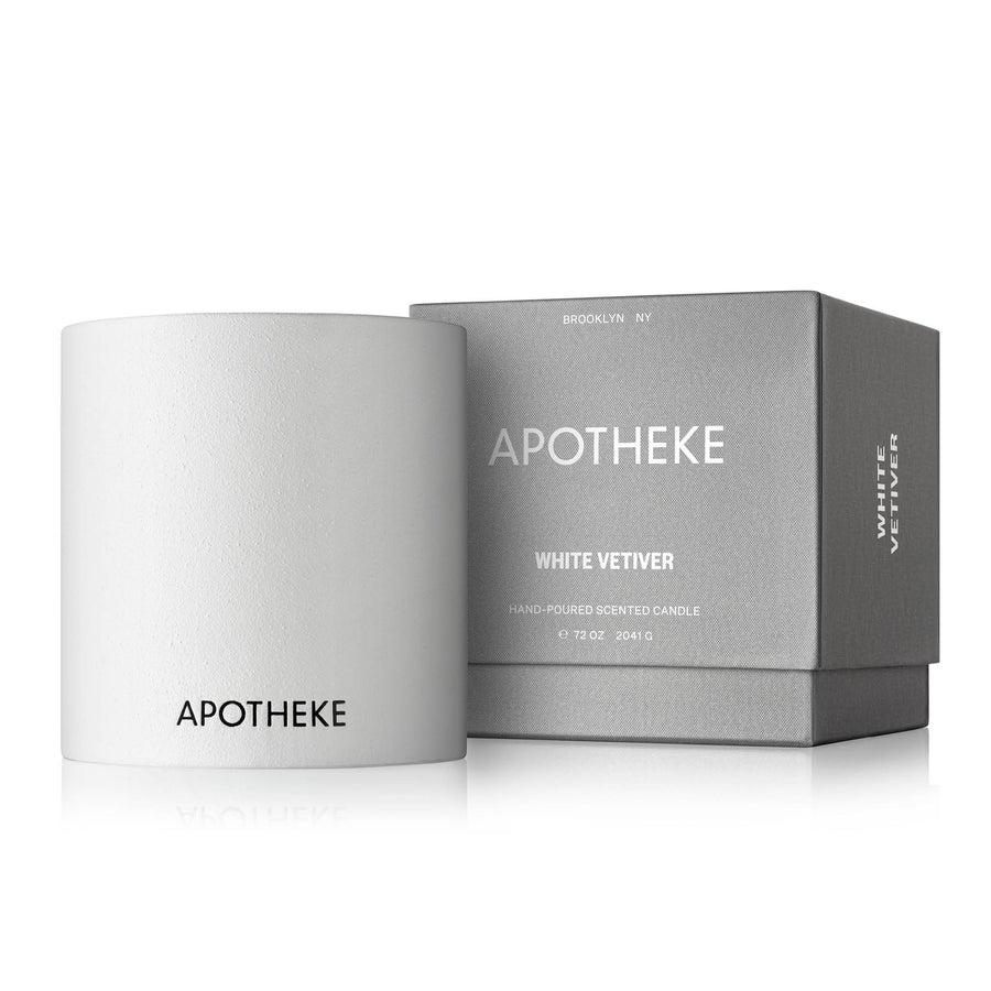 White Vetiver Concrete 4 Wick Candle by Apotheke