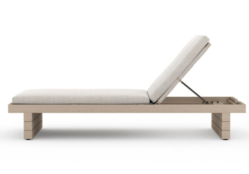 Teak Outdoor Lounge Chair Washed Beige