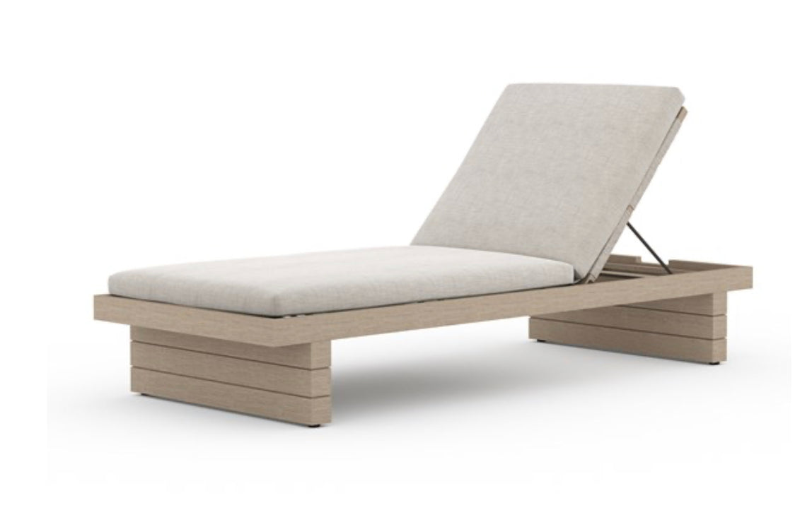 Teak Outdoor Lounge Chair Washed Beige