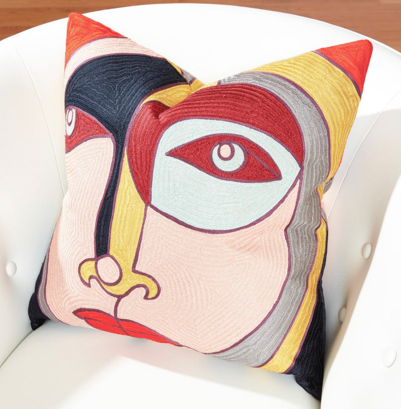 Colored Embroidered Pillow 20
